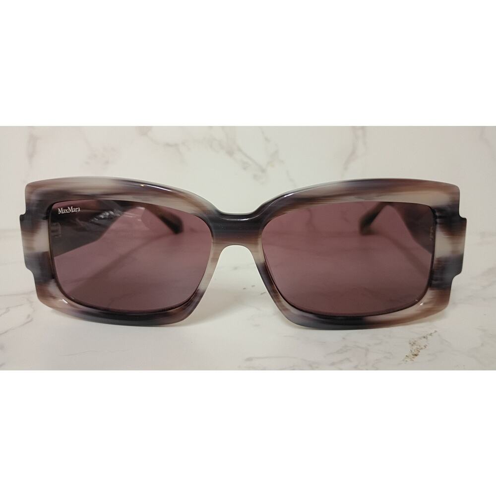 MAX MARA "Lee" Women's Rectangular Sunglasses w/ Case - NEW